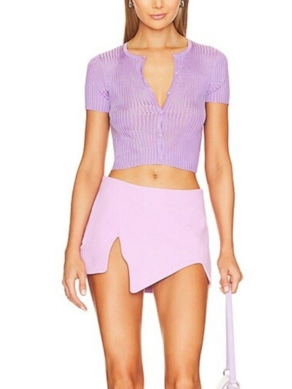 Mother Of All Charlotte Lavender Asymmetrical Mini Skirt Size XS